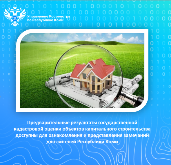 Предварительные результаты государственной кадастровой оценки объектов капитального строительства доступны для ознакомления и представления замечаний для жителей Республики Коми. Предварительные результаты государственной кадастровой оценки объектов капитального строительства доступны для ознакомления и представления замечаний для жителей Республики Коми.